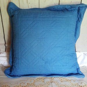 Square Throw Pillow 16 X 16 Embroidered Blue